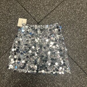 NWT sliver sparkling mini skirt XS